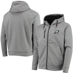 Philadelphia Eagles Dunbrooke Shag Tri-Blend Full-Zip Raglan Hoodie – Charcoal