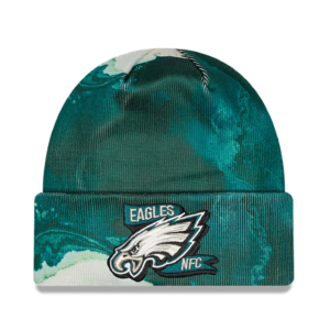 Philadelphia Eagles New Era 2022 Sideline Ink Dye Cuffed Knit Hat – Midnight Green