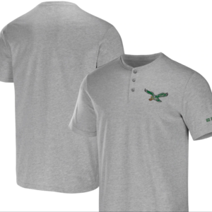 Philadelphia Eagles NFL x Darius Rucker Collection by Fanatics Henley T-Shirt – Heather Gray