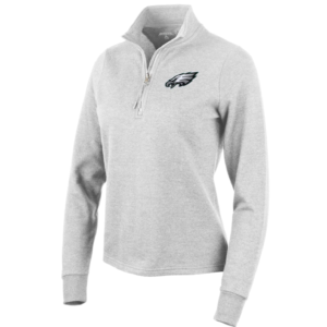 Philadelphia Eagles Antigua Women’s Action Quarter-Zip Pullover Sweatshirt – Heather Gray